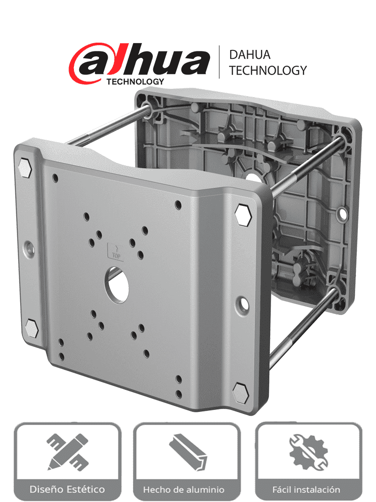 DAHUA DH-PFA153-SG - Montaje en Poste para Camaras PTZ y Cajas de Exterior/ Aluminio y Acero/ Compatible con Brazo  PFB710W-SG / Compatible con cámara DH-PSDW81642ML-A360-D237