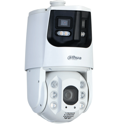 DAHUA DH-SDT6C432-4P-GB-APV-0280 de 4MP con visión 180°, zoom óptico 32X y Starlight. Cuenta con Multivisión/ Iluminador Dual/ IR 200m, Auto-tracking/ protección perimetral, detección facial y disuasión activa con sirena y estrobo. IP66.