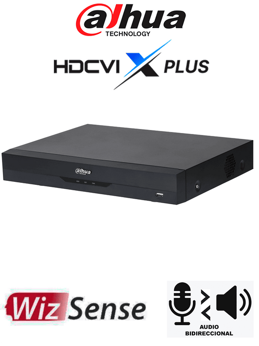 DAHUA DH-XVR5116HE-4KL-I3/T - DVR 16 Canales 4K WizSense/ HDCVI X PLUS/ Audio Bidireccional/ Reconocimiento Facial/ SMD Plus/ Protección Perimetral/ Entradas y Salidas de Alarma/ 16 Canales más 16 Canales IP/ Compatible con Dolink Care
