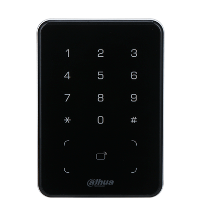 DAHUA DHI-ASR2101A - Lectora de Tarjetas MiFare con Teclado Touch/ para Password/ Conexión RS-485 y Wiegand/ Leds Rojo y Verde/ Fondo de Luz Azul