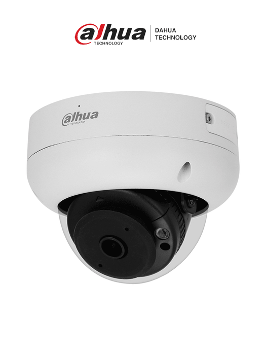 DAHUA IPC-HDBW3441R-AS-P Cámara IP domo antivandálica de 4 MP con lente de 2.1 mm, visión nocturna de 15 m, IA WizSense, y protección perimetral. , WDR, H.265+, IP67, IK10, PoE, micrófono y entradas/salidas de alarma.