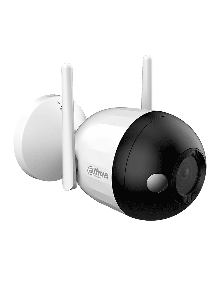 DAHUA F4CN-PV - Cámara IP Bullet WiFi de 4 Megapíxeles / Full Color + Iluminación Dual Inteligente / Disuasión Activa/ Lente 2.8mm / Audio 2 Vías/ Micrófono y Altavoz Integrados/ 30 Metros de Iluminación/ IA/ IP67/