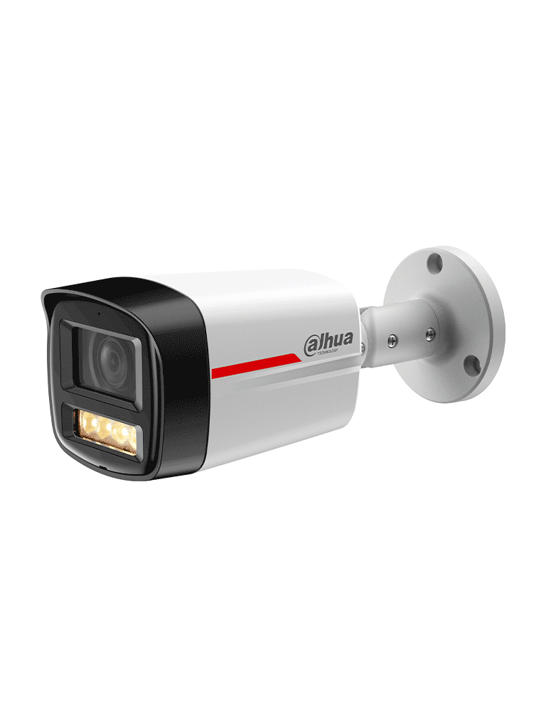 DAHUA DH-IPC-HFW2249TLP-S-LED-0280B-PRO- Cámara IP Bullet de 2MP/WizColor/ WizSense/SMD Plus/ Protección Perimetral/ Detección de movimiento inteligente/ Lente 2.8mm/  Luz Cálida 50m/ Micrófono/ Ranura para Micro SD/ IP67/
