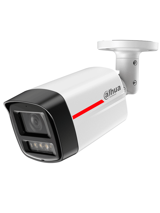 DAHUA DH-IPC-HFW2249TLP-S-LED-0280B-PRO- Cámara IP Bullet de 2MP/WizColor/ WizSense/SMD Plus/ Protección Perimetral/ Detección de movimiento inteligente/ Lente 2.8mm/  Luz Cálida 50m/ Micrófono/ Ranura para Micro SD/ IP67/