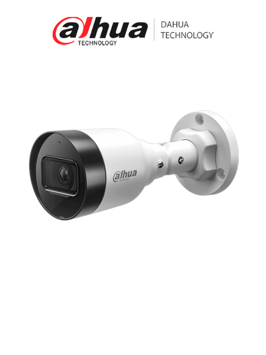 Dahua DH-IPC-HFW1230S1-A-S6 - Cámara IP Bullet de 2MP/ Iluminador dual inteligente/ Detección de movimiento inteligente/ lente de 2.8mm/ ángulo de visión de 102°/ Micrófono integrado/ compresión H.265+/ IR de 30m/ protección IP67/ PoE/ DWDR /
