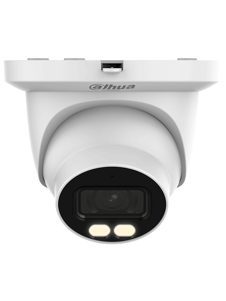 DAHUA DH-IPC-HDW5449TM-SE-LED-0280B - Cámara IP Domo FullColor 4MP, lente de 2.8mm (135°), H.265, Acupick, Wiz Mind, alcance de 30m, micrófono integrado, detección facial, protección perimetral, conteo de personas, ranura Micro SD, ePoE, IP67, SMD 3.0.