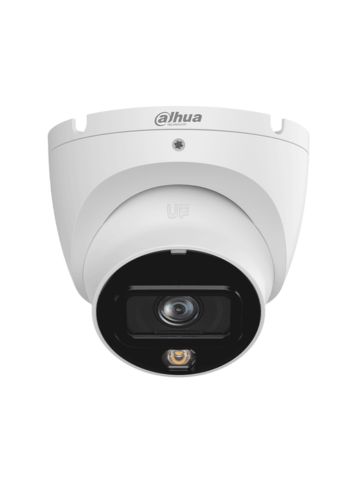 DAHUA DH-IPC-HDW1839TP-A-IL-0280B-S6 - Cámara IP Domo de 8MP con resolución 4K, lente de 2.8 mm y ángulo de visión de 105°. Equipado con iluminador dual, micrófono integrado, IR de 30m, DWDR, H.265, PoE. protección IP67.