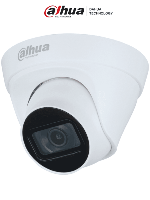 DAHUA DH-IPC-HDW1230T1P-A-0280B-S6 - Cámara IP Domo 2MP con lente de 2.8 mm y ángulo de visión de 102 grados, micrófono integrado, IR de 30m, IP67, PoE, DWDR/