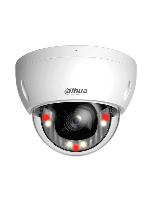 DAHUA DH-IPC-HDBW2649EP-S-IL - Camara IP Domo Antivandalica de 6 Megapixeles/ Lente de 2.8mm/ 30 Metros de Iluminador Dual Inteligente+Full Color/ SMD Plus/ Protección Perimetral avanzada/ Micrófono Integrado/ IP67/ IK10 Ranura para MicroSD/