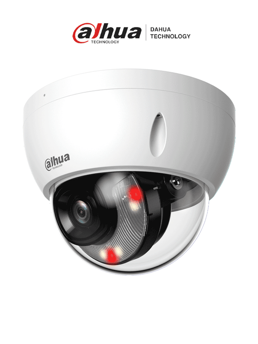 DAHUA DH-IPC-HDBW2649EP-S-IL - Camara IP Domo Antivandalica de 6 Megapixeles/ Lente de 2.8mm/ 30 Metros de Iluminador Dual Inteligente+Full Color/ SMD Plus/ Protección Perimetral avanzada/ Micrófono Integrado/ IP67/ IK10 Ranura para MicroSD/