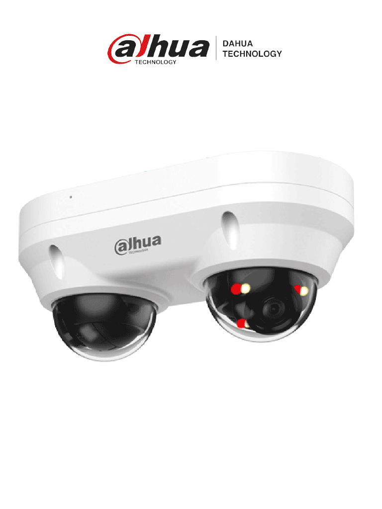 DAHUA  DH-IPC-HDBW2449FP-AS-E2-IL - Cámara Domo Dual IP de 4MP, iluminador dual inteligente/ Lente 2.8mm/ Protección Perimetral/ SMD Plus/ WizSense/ micrófono integrado/ IP67/IK10