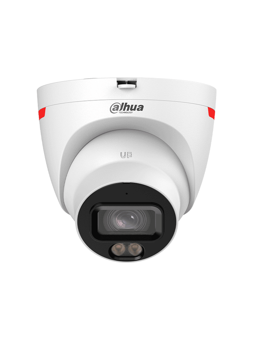 DAHUA DH-IPC-HDW2449T-S-PRO - Cámara IP Domo de 4 MP ofrece tecnología WizColor y WizSense con IA, SMD Plus, lente de 3.6 mm, micrófono integrado, WDR 120 dB, ranura MicroSD, PoE, y protección IP67