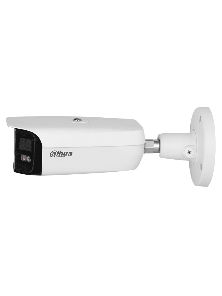 Dahua IPC-PFW5849-A180-E2-ASTE - Cámara IP Bullet 4K con multivisión en color, LED de 40 m y ángulo de 180°. Tecnología H.265, WDR, ROI, y SMD 4.0. Resistente al agua (IP67) con audio y alarma E&S para una vigilancia avanzada y detallada.