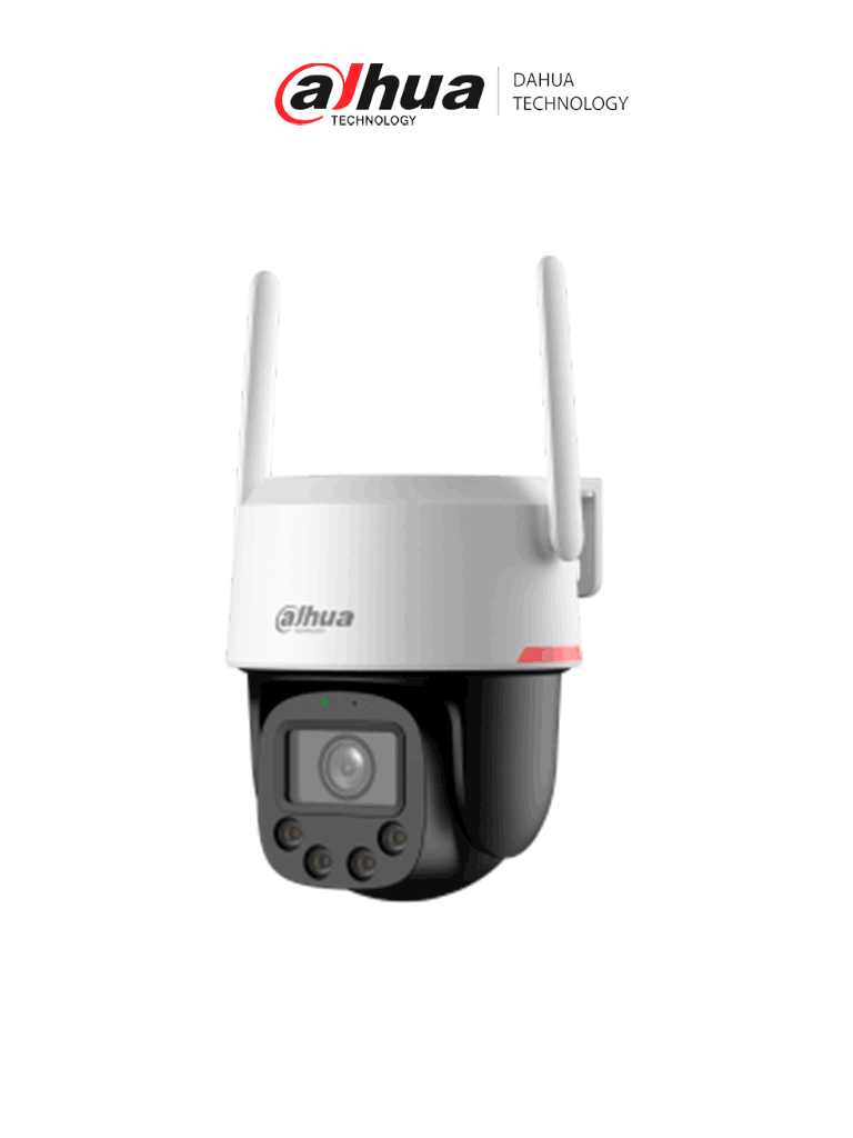Dahua DH-IPC-PT2549DC1-SW-PV - Cámara IP PT Wifi de 5 MP Lente 3.6mm Wifi/ WizColor/ Auto tracking/ Detección de humanos y vehículos/ Luz cálida de 30 m / Audio bidireccional/Disuasión activa de luz y sonido/ Preset/Micro SD/wifi 6/ IP66/