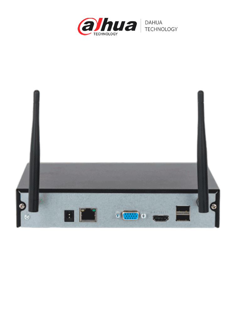 DAHUA DHI-NVR2104HC-W - NVR WiFi de 16 MP/ 4 Canales IP/ H.265/ Salidas HDMI &VGA/ 1 Bahía de Disco Duro/ 1 E&S de Audio/ Onvif/ Emparejamiento Automático con IPC WiFi de Dahua/ SMD Plus/ Protección perimetral