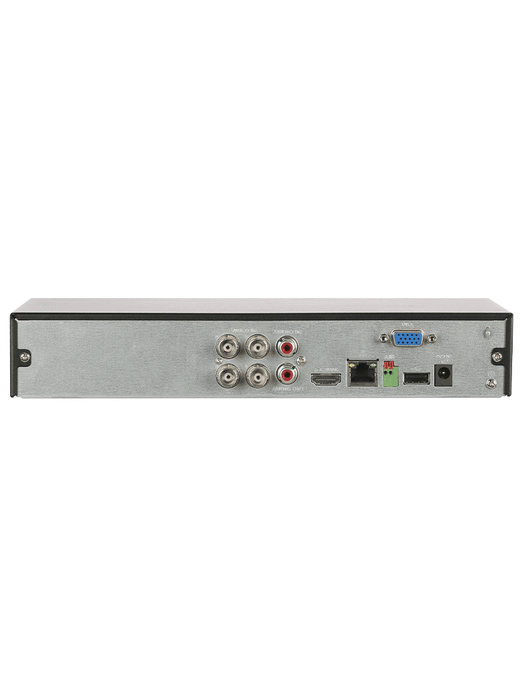 DAHUA KITXVR5104HS4KLI3+4HFW1500CMA- Kit de vigilancia de 4 canales 5 MP con audio y DVR WizSense con reconocimiento facial y H.265+. Soporta 4 canales + 4 IP o hasta 8 IP. Incluye 4 canales SMD Plus para búsqueda de humanos y vehículos