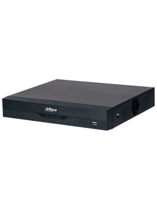 DAHUA KITXVR5104HS4KLI3+4HFW1500CMA- Kit de vigilancia de 4 canales 5 MP con audio y DVR WizSense con reconocimiento facial y H.265+. Soporta 4 canales + 4 IP o hasta 8 IP. Incluye 4 canales SMD Plus para búsqueda de humanos y vehículos