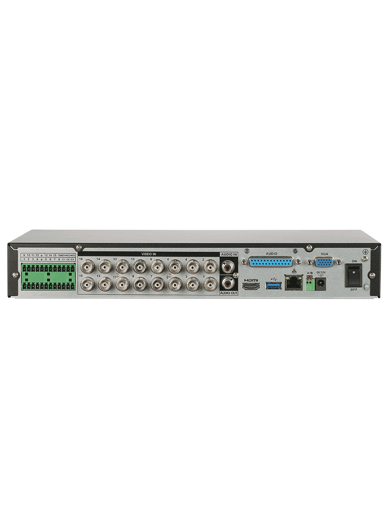 DAHUA XVR5116HE-4KL-I3 - DVR 16 Canales 4K con IA, WizSense, H.265+, 16 Canales + 16 IP (32 Ch máx.), Reconocimiento Facial, SMD Plus, Protección Perimetral, 16&3 E&S Alarma, 1 Puerto SATA.