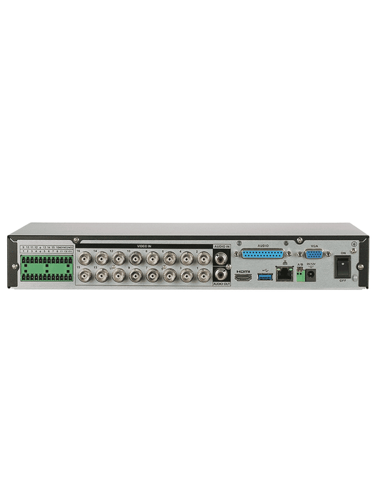 DAHUA XVR5116HE-4KL-I3 - DVR 16 Canales 4K con IA, WizSense, H.265+, 16 Canales + 16 IP (32 Ch máx.), Reconocimiento Facial, SMD Plus, Protección Perimetral, 16&3 E&S Alarma, 1 Puerto SATA.