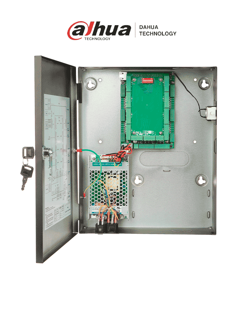 DAHUA  DHI-ASC2208C-S - Control de acceso TCP/IP gestión avanzada para 8 puertas y 8 lectoras, con soporte para 100,000 tarjetas y 150,000 eventos. Integra biométricos y admite batería de respaldo