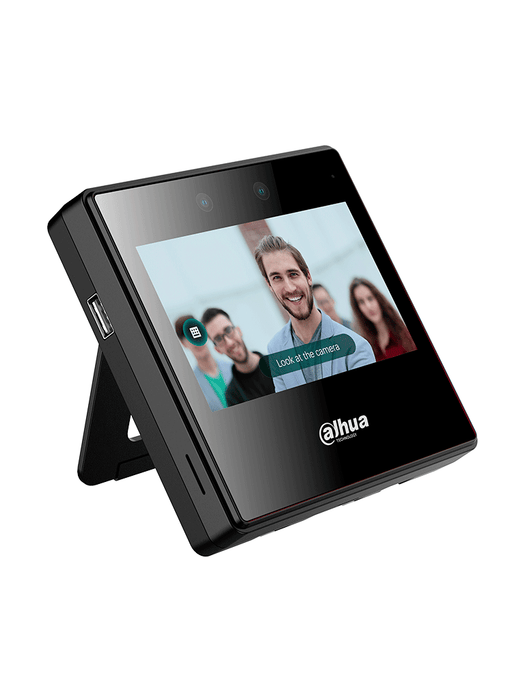 DAHUA ASA3223A-W - Control de asistencia con reconocimiento facial, pantalla táctil de 4.3", WiFi, capacidad para 2000 rostros y contraseñas, 300,000 registros, detección de vida en 0.2 segundos y rango de reconocimiento de 0.3 a 1.5Mts.