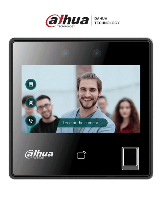 DAHUA ASI3214A-W - Control de acceso con reconocimiento facial y pantalla táctil de 4.3"/ 3,000 rostros/ 5,000 huellas y 3,000 tarjetas MIFARE. Rango de reconocimiento de 0.3 a 1.5 m/ WiFi/ TCP/IP/ Wiegand/ RS485/ P2P. FACT