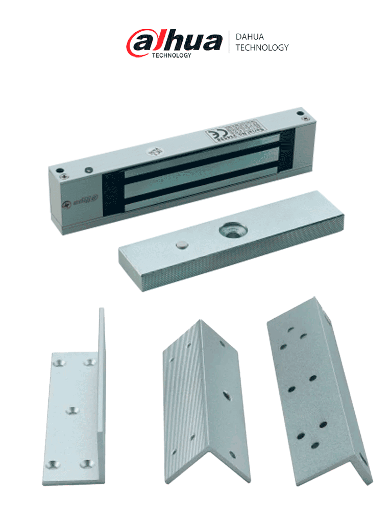 DAHUA PAQASF500Z- Kit Chapa Magnética ASF500A con Soporte ZL ASF500ZL | 500 Kg (1200 Lb) para Control de Acceso