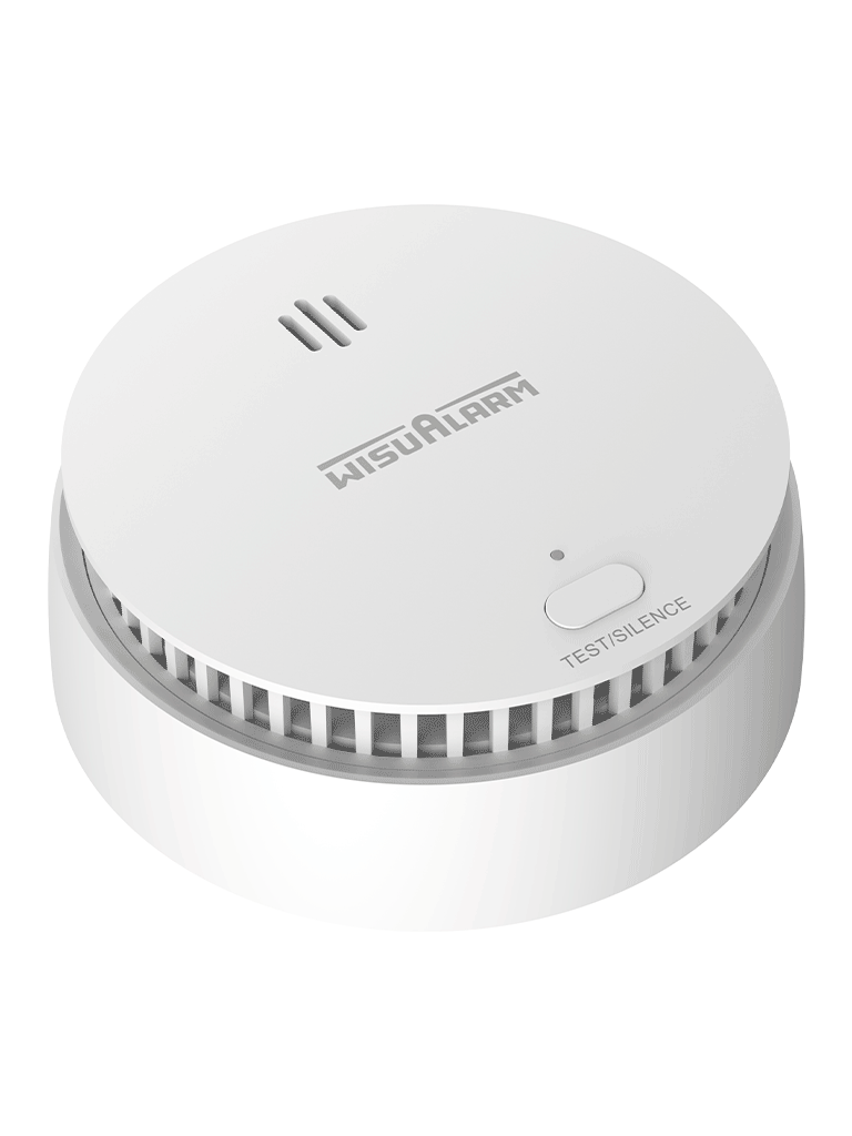 DAHUA WISUALARM HY-SA2FA - Detector Inteligente de Humo WiFi 2.4 Ghz, Sensor Fotoeléctrico, Sonido de Alarma de 85dB, Alarma Visual y Audible, Envía Notificaciones en Tiempo Real a APP, Certificaciones TÜV and CE,