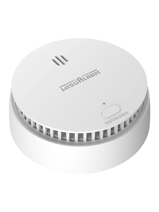 DAHUA WISUALARM HY-SA2FA - Detector Inteligente de Humo WiFi 2.4 Ghz, Sensor Fotoeléctrico, Sonido de Alarma de 85dB, Alarma Visual y Audible, Envía Notificaciones en Tiempo Real a APP, Certificaciones TÜV and CE,