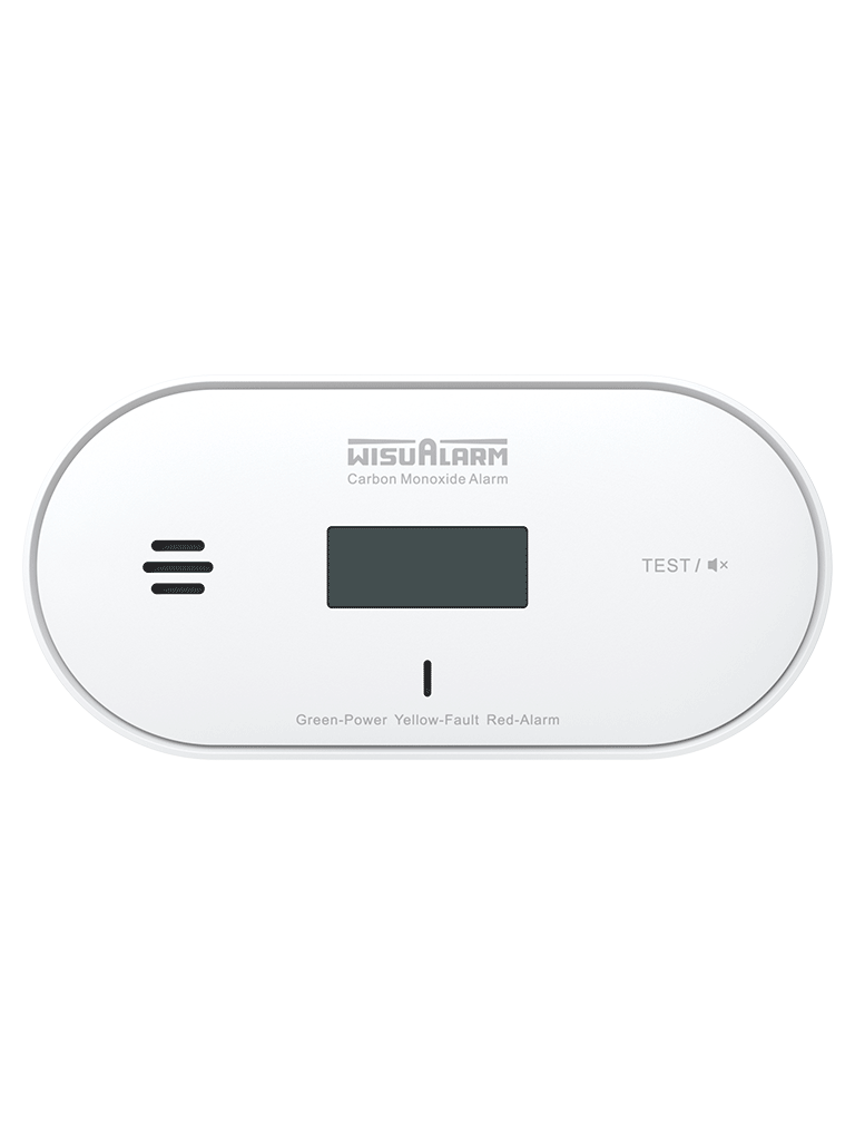 DAHUA WISUALARM DHI-HY-GC30A - Detector de monóxido de carbono (CO) autónomo, Mide temperatura y humedad, Batería de 10 años, Pantalla informativa y luces indicadoras, Alarma de 85 dB, Certificaciones TÜV, CE y UKCA,