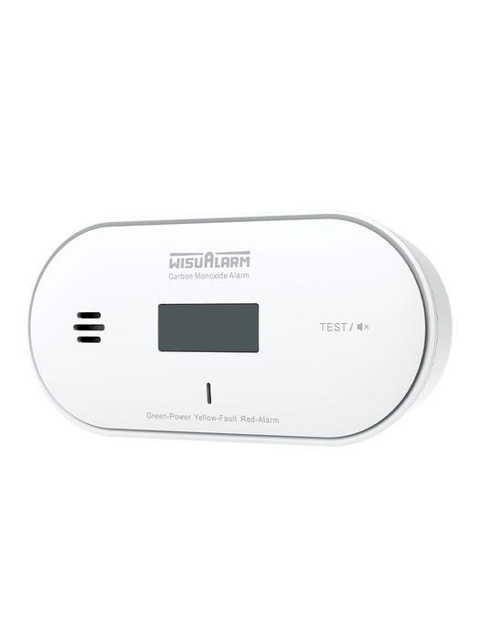 DAHUA WISUALARM DHI-HY-GC30A - Detector de monóxido de carbono (CO) autónomo, Mide temperatura y humedad, Batería de 10 años, Pantalla informativa y luces indicadoras, Alarma de 85 dB, Certificaciones TÜV, CE y UKCA,