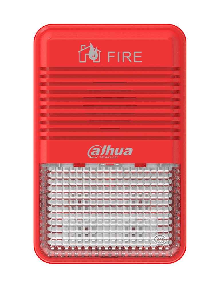 DAHUA WISUALARM HY-1500 - Lampara Estroboscópica con Sirena Direccionable/ 2 Hilos/ Volumen de 75 dB–115 dB/ 24V DC/ Cumple Normas: EN54-3, EN54-23/ Microprocesador integrado/