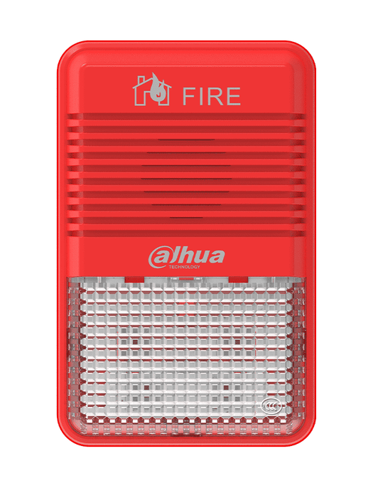 DAHUA WISUALARM HY-1500 - Lampara Estroboscópica con Sirena Direccionable/ 2 Hilos/ Volumen de 75 dB–115 dB/ 24V DC/ Cumple Normas: EN54-3, EN54-23/ Microprocesador integrado/