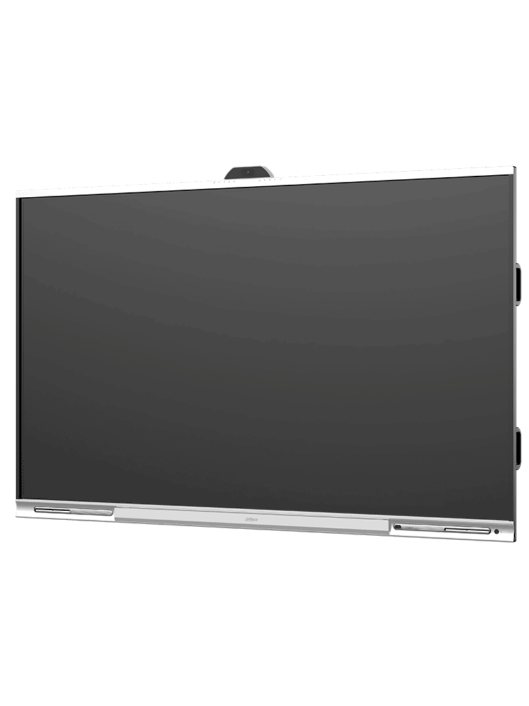 DAHUA DHI-LPH86-MC470-P - Pantalla interactiva UHD 4K de 86" con sistema Android. Ofrece resolución 3840x2160, cámara de 48MP, micrófono y altavoces integrados. Diseño robusto con carcasa metálica y brillo de 350 cd/m² para imágenes claras.