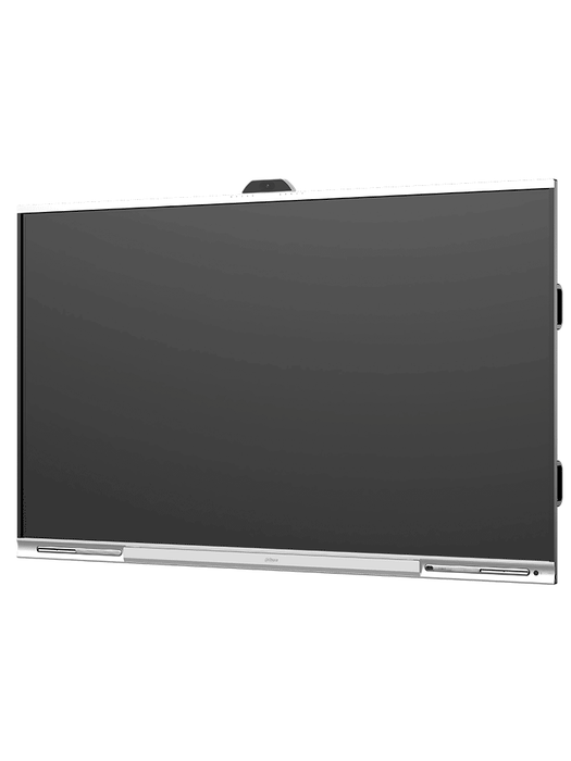 DAHUA DHI-LPH86-MC470-P - Pantalla interactiva UHD 4K de 86" con sistema Android. Ofrece resolución 3840x2160, cámara de 48MP, micrófono y altavoces integrados. Diseño robusto con carcasa metálica y brillo de 350 cd/m² para imágenes claras.