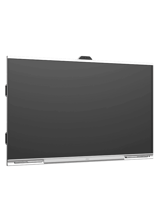 DAHUA DHI-LPH86-MC470-P - Pantalla interactiva UHD 4K de 86" con sistema Android. Ofrece resolución 3840x2160, cámara de 48MP, micrófono y altavoces integrados. Diseño robusto con carcasa metálica y brillo de 350 cd/m² para imágenes claras.