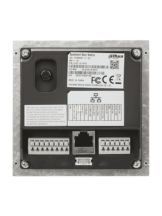 DAHUA DHI-VTO4202F-P-S3 - Modulo de Camara IP de 2 Megapixeles para Videoportero Modular con 160 Grados de apertura y protección IP65 e Ik10 con conexión RJ45 & 2 Wire