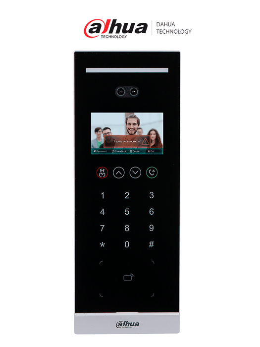 DAHUA DHI-VTO6531H-S2 - Frente de calle departamental IP con reconocimiento facial / Pantalla LCD de 4.3" / Cámara de 2MP HD / 40,000 usuarios / 20,000 rostros / 20,000 tarjetas IC  / Salida de 12V 500mA   No incluye caja de montaje