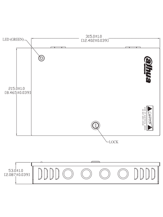 DAHUA DH-PFM342-9CH - Fuente de Poder de 12 Vcc 10 Amper/ Con Distribuidor para 9 Camaras/ Indicadores Led por Canal/ Voltaje de Entrada de 90 Vca-264V/ Fusibles Intercambiables/ Gabinete Metalico con Cerradura/ Protección Contra Descargas/