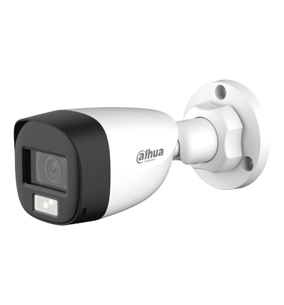 DAHUA HAC-HFW1500CL-IL-A - Camara Bullet de 5 Megapixeles/ Iluminación Dual Inteligente + FullColor/ Lente de 2.8mm/ 106 Grados de Apertura/ 20 Metros de IR y Luz Visible/ Micrófono Integrado/ IP67/ Soporta:  CVI/CVBS/AHD/TVI/