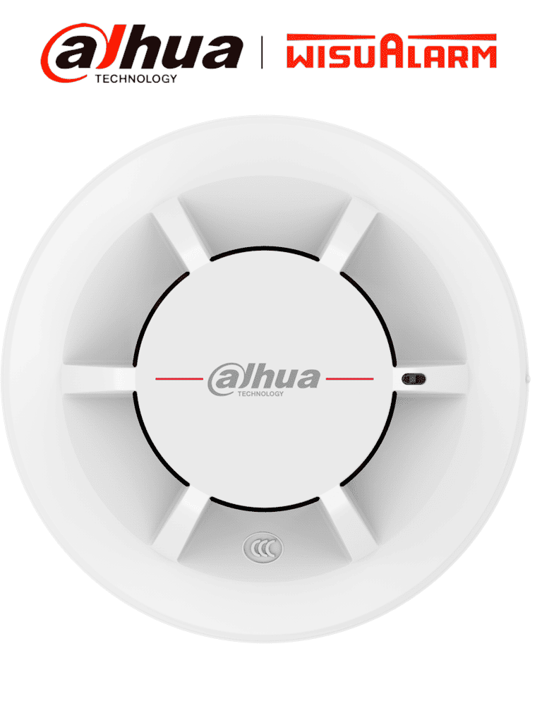DAHUA WISUALARM DHI-HY-C131-Detector d Humo Fotoelectrico Convencional de 2 Hilos,Alarma visual y audible Con Cámara Fotoelectrica Dual para Detección Eficiente, Cumple con Estándar 54-7:2018,Algoritmo BLC d Ajuste Automático