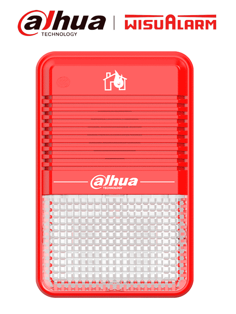 DAHUA WISUALARM DHI-HY-C151 - Estrobo Sirena Convencional de 75 dB(A) a 3 m/ Cumple con Norma: EN54-3:2014,EN54-23:2010 /2 Hilos,