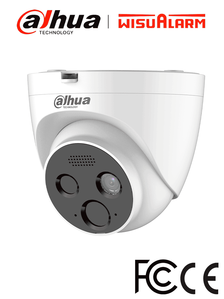DAHUA WISUALARM HY-FT431LDP-Cámara IP Termica para Detección de Fuego 4MP/ Detector VOx alta sensibilidad/ Detección Incendio, Alarma de Punto Frio y Caliente/ E&S de Alarma/ Micrófono, Bocina de 70dB/ IP66