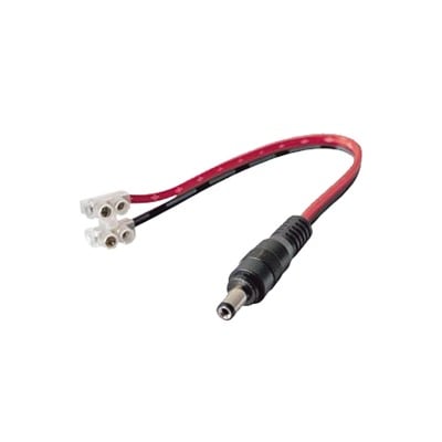 DC-CORD Cable con CONECTOR MACHO (Pigtail) / Alimentación para Vcc con Puntas Libres / POLARIZADO / Largo 22cm / CALIBRE 22AWG.