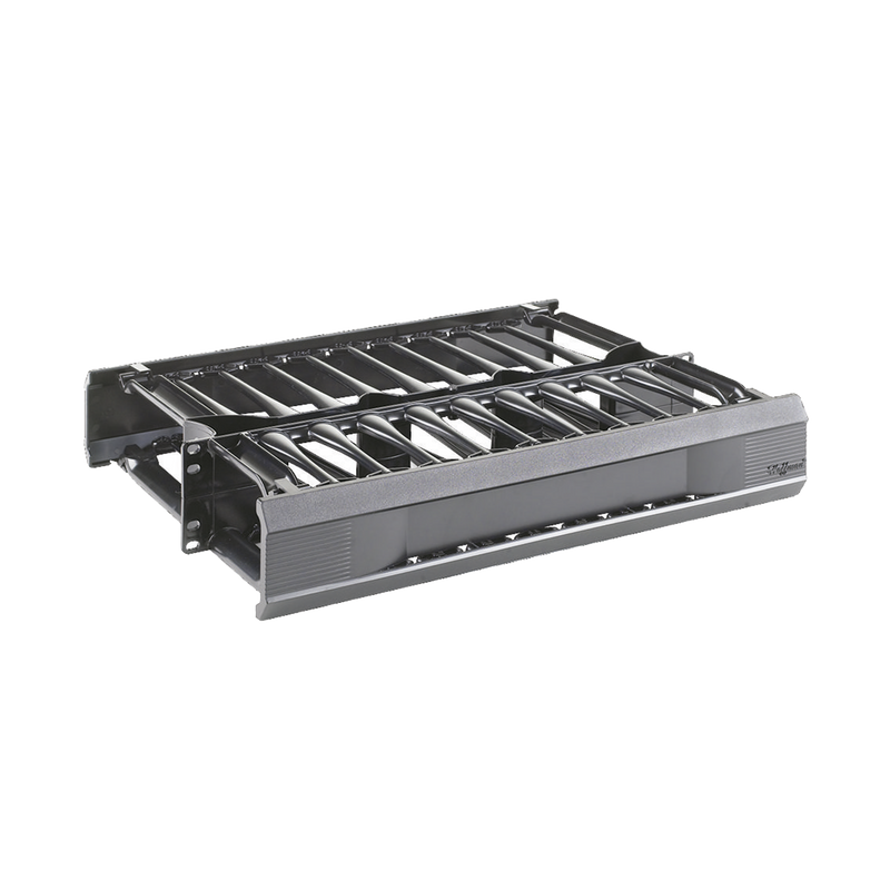 DCHD2 Organizador de Cables Horizontal CableTek, Doble (Frontal y Posterior), Para Rack de 19in, 2UR