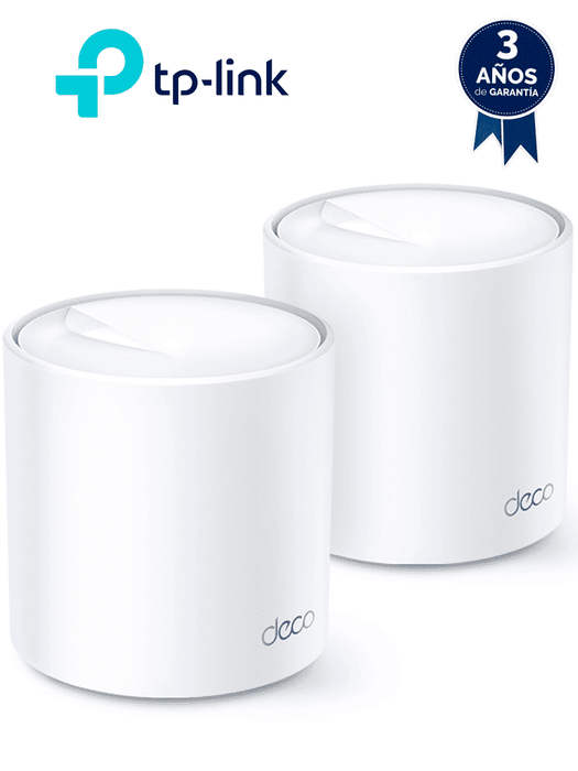TP-LINK Deco X20(2-pack) - Sistema Wi-Fi 6 Mesh AX1800 , velocidad de hasta 1,800 Mbps, 1,201 Mbps en 5 GHz y 574 Mbps en 2.4 GHz , OFDMA y MU-MIMO , Red unificada , TP-Link HomeCare.