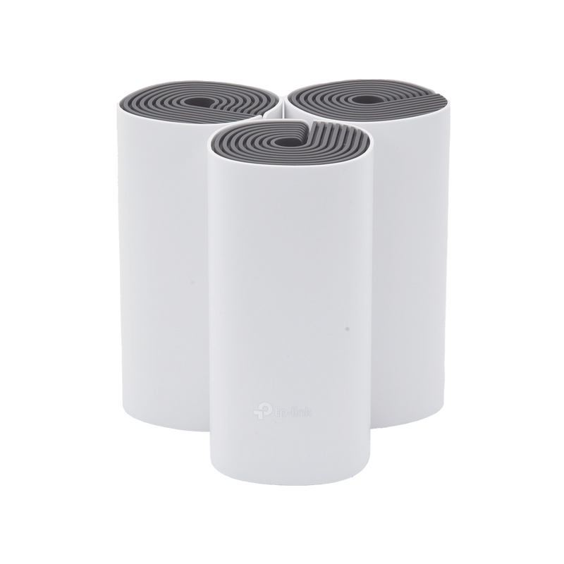 DECOE4-3PACK Kit de Router inalámbrico mesh Deco E4 para Hogar / Doble banda AC 1200  / 2 puertos 10/100 Mbps / Compatible con amazon alexa.