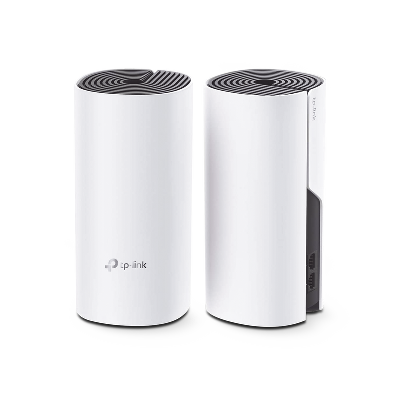 DECOM4-2PACK KIT 2 Routers Inalámbricos MESH Interior para Hogar / Doble Banda Wi-Fi 5 AC1200 Mbps / 2 Puerto Gigabit WAN/LAN / 2 Antenas Internas / Administración Mediante la App Deco (iOS, Android)