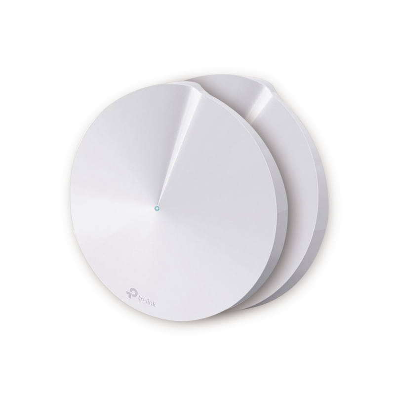 DECOM5-2PACK Kit 2 Routers Inalámbricos MESH Interior para Hogar / Doble Banda Wi-Fi 5 AC1300 Mbps / 2 Puerto Gigabit WAN/LAN / 4 Antenas Internas / Administración Mediante la App Deco (iOS, Android) / Protección HomeCare