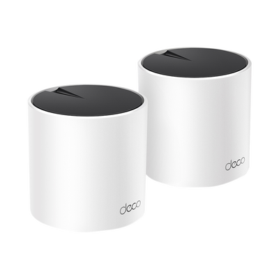 Kit 2 Routers Inalámbricos MESH Interior para Hogar / Doble Banda Wi-Fi 6 AX3000 Mbps / 3 Puerto Gigabit WAN/LAN / 2 Antenas Internas / Administración Mediante la App Deco (iOS, Android) / Protección HomeShield - Toer